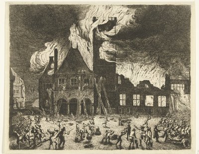 The Fire in the Old Town Hall of Amsterdam, 1652 by Jan de Baen