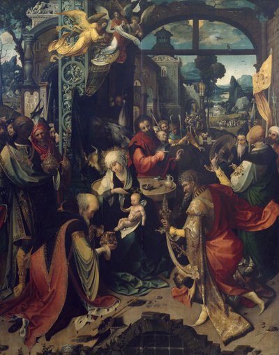 Birth of Jesus, central panel of triptych by Jan de Beer