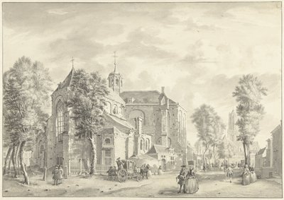 Pieterskerk in Utrecht with the Dom in the Background by Jan de Beijer