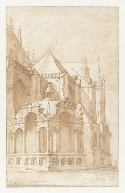 Beckeneel House at the Nieuwe Kerk in Amsterdam by Jan de Bisschop
