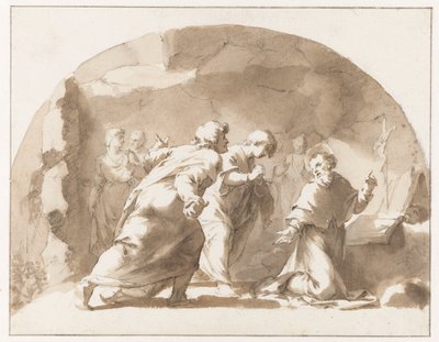 Saint Gregory (?) in a Cave by Jan de Bisschop
