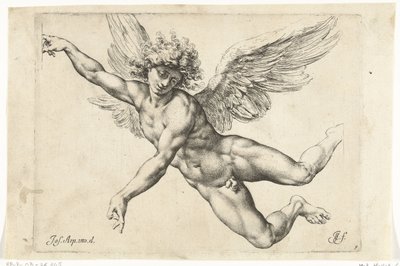 Study for a Naked, Flying Angel by Jan de Bisschop