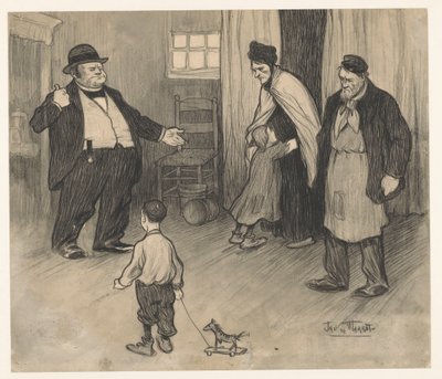 Landlord Evicts Family by Jan de Waardt (signed by artist)