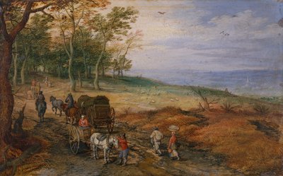 A Wooded Landscape with Travellers by Jan the Elder Brueghel