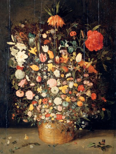 Bouquet of Flowers in a Wooden Vase, 1603 by Jan the Elder Brueghel
