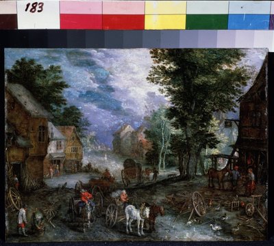 Landscape with a Smithy by Jan the Elder Brueghel
