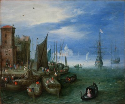 Port Scene in Venice by Jan the Elder Brueghel
