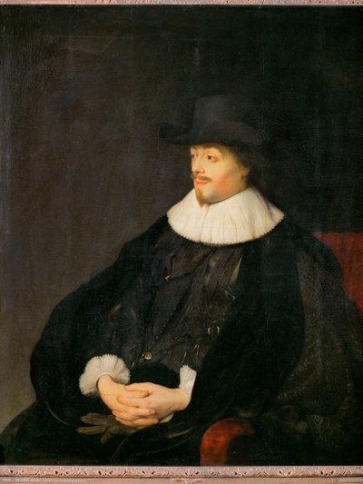 Constantijn Huygens, Dutch poet and friend of artists, father of the physician Christiaan Huygens by Jan the Elder Lievens