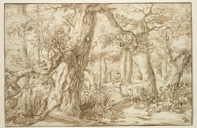 Forest Interior with Draftsman by Jan the Elder Lievens