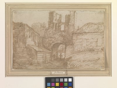 The Outer Gate Of The Ruins Of Brederode Castle by Jan the Elder Lievens