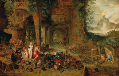 Venus in the Forge of Vulcan by Jan the Younger (workshop) Brueghel