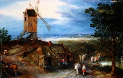 An extensive Landscape with Travellers by Jan the Younger Brueghel