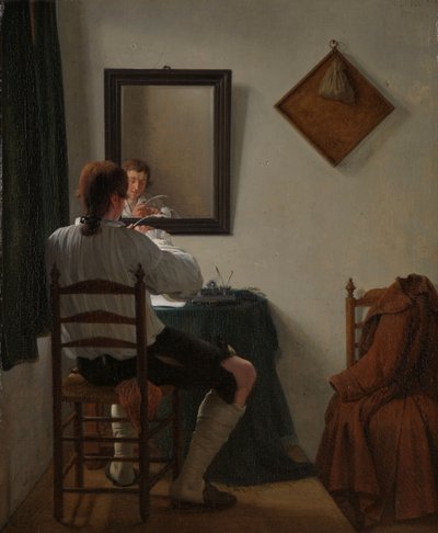 A Writer Trimming his Pen by Jan the Younger Ekels