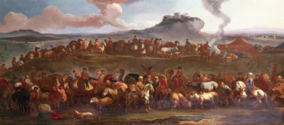 A Turkish Caravan in a Landscape by Jan van (attr. to) Huchtenburgh