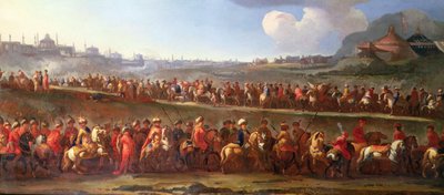 A Turkish Caravan outside Constantinople by Jan van (attr. to) Huchtenburgh