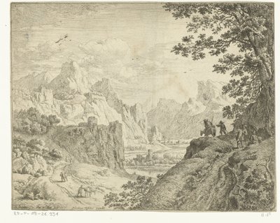 River Landscape with Travelers (Rhineland Landscapes) by Jan van Aken