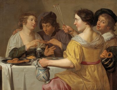 The Pretzel Eaters by Jan van Bijlert