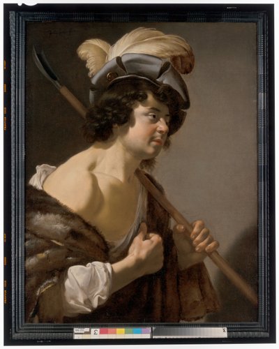 A Shepherd, Half-Length in Profile, Wearing an Elegant Feathered Cap by Jan van Bijlert or Bylert