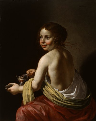 Girl Teasing a Cat, c.1630 by Jan van Bijlert or Bylert