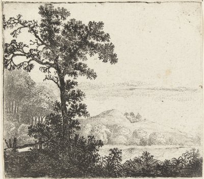 Landscape with Tree by a Riverbank by Jan van Brosterhuyzen
