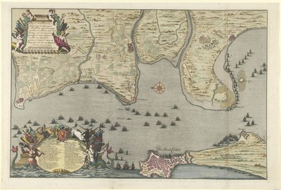 Map of the Landing and Expedition of the Allies at Cadiz, 1702 by Jan van Call (I)