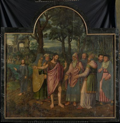 John the Baptist Admonishes the Pharisees, Central Panel of a Triptych by Jan van Coninxloo (II)