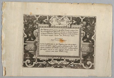 Print, Plate by Jan van Doetechum the Elder