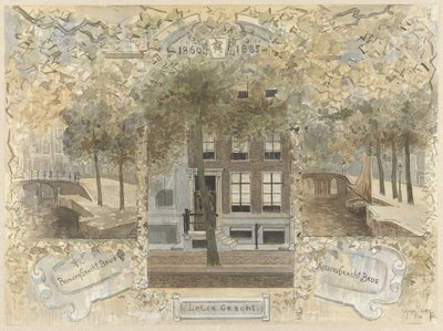 House on the Leliegracht, Flanked by the Bridges over the Prinsengracht and the Keizersgracht by Jan van Essen