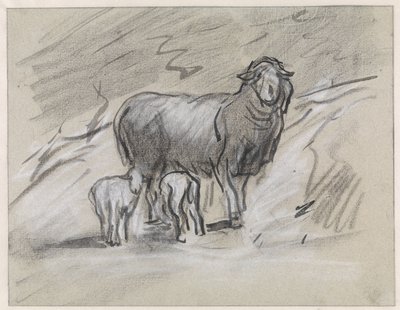Sheep with Two Lambs by Jan van Essen