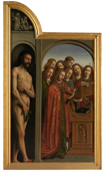 Adam and Singing Angels by Jan van Eyck
