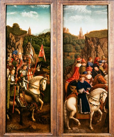 The Ghent Altarpiece. Adoration of the Mystic Lamb: Just Judges and the Knights of Christ by Jan van Eyck