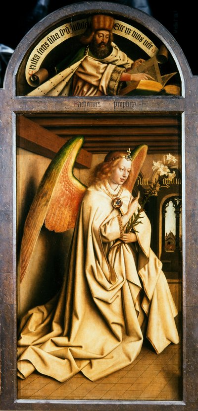 The Ghent Altarpiece. Adoration of the Mystic Lamb: The Archangel Gabriel by Jan van Eyck