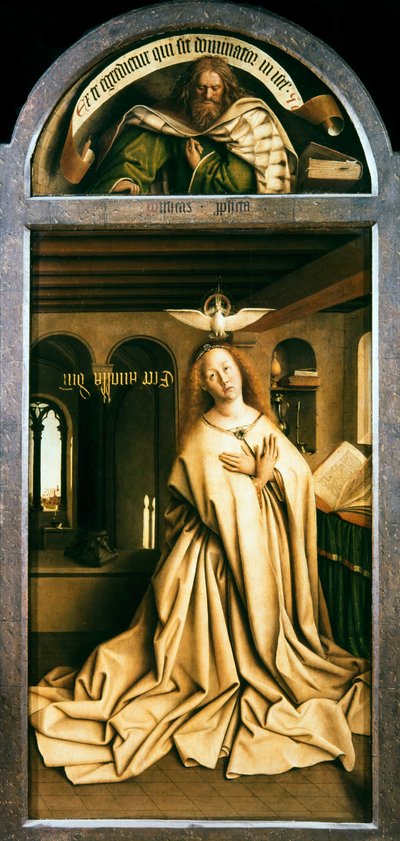 The Ghent Altarpiece. Adoration of the Mystic Lamb: Virgin Annunciate, 1432 by Jan van Eyck