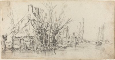 Cottages by a River by Jan van Goyen
