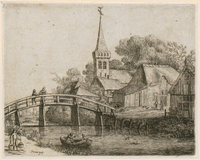 Wooden Bridge, Plate 4 from the Series "Various Landscapes" by Jan van Goyen