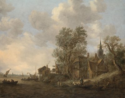 View of a Town on a River by Jan van Goyen