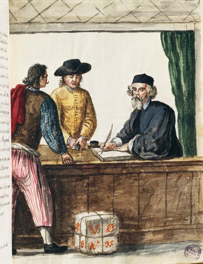 Distinguished merchant, illustration from Illustrated book of Venetian costumes by Jan van Grevenbroeck