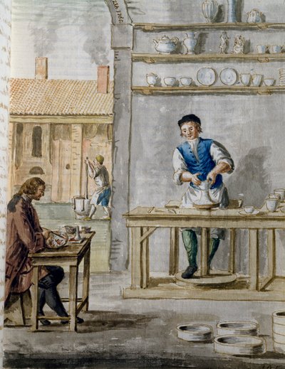 Geminianus Cozzi porcelain factory at San Giobbe in Venice by Jan van Grevenbroeck