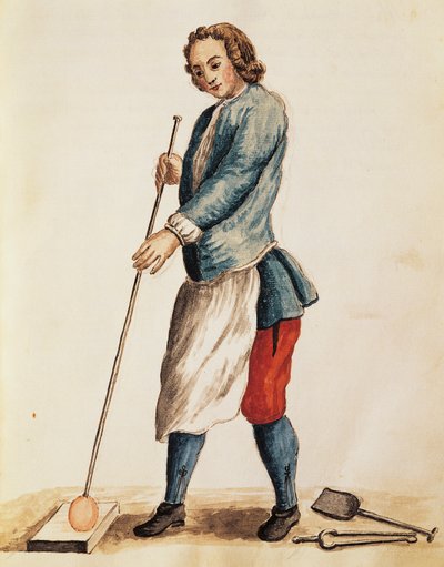 Glassblower of Murano glass, illustration from Illustrated book of Venetian costumes, by Jan Grevenbroeck, Italy by Jan van Grevenbroeck