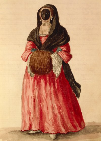 Moretta, Venetian Mask, watercolour by Giovanni Grevembroch by Jan van Grevenbroeck