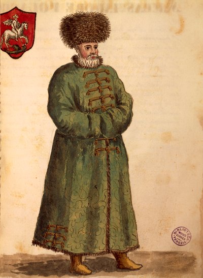 Muscovite ambassador, from Gli Abiti de Veneziani, illustrated book of costumes by Jan van Grevenbroeck