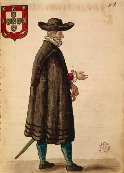 Portuguese ambassador, from Gli Abiti de Veneziani, illustrated book of costumes by Jan van Grevenbroeck