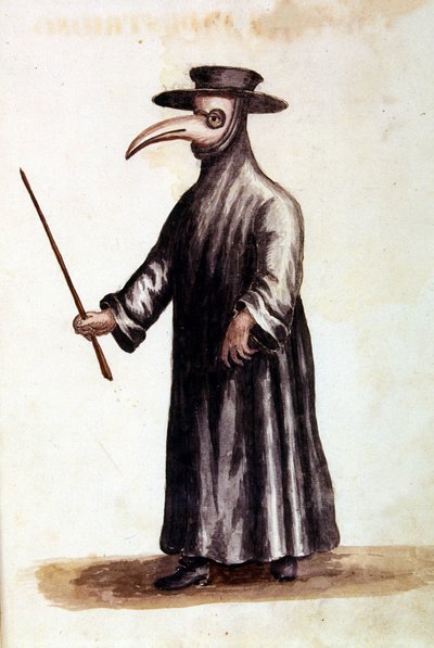 Protective clothing against plague in the 18th century by Jan van Grevenbroeck