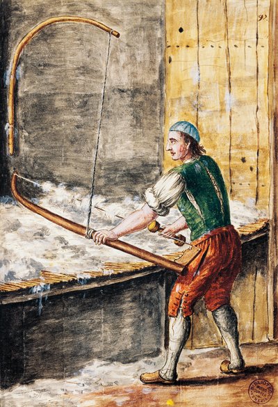 The cotton spinner, illustration from the Illustrated book of Venetian costumes, by Jan Grevenbroeck, watercolour, Italy by Jan van Grevenbroeck