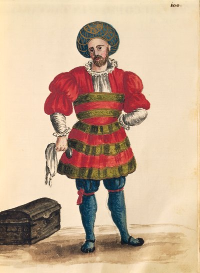 Venetian clothing: Venetian traveler, from illustrated book of costumes by Jan van Grevenbroeck