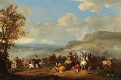 A Cavalry Skirmish between Turks and Europeans by Jan van Huchtenburgh