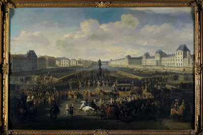 Louis XIV approaching the Pont Neuf, Paris by Jan van Huchtenburgh