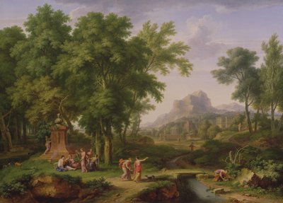Arcadian Landscape with a Bust of Flora by Jan van Huysum