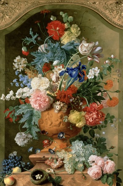 Flowers in a Terracotta Vase by Jan van Huysum