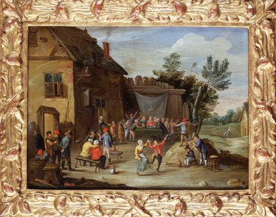 A Wedding Feast in the Courtyard of a Village Inn by Jan van Kessel